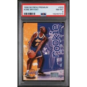 1996 SkyBox Premium KOBE BRYANT #203 Rookie Card RC Los Angeles Lakers HOF PSA 8